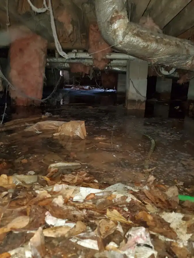 Crawl space flood assessment for Commercial Water Damage Restoration in Harrison